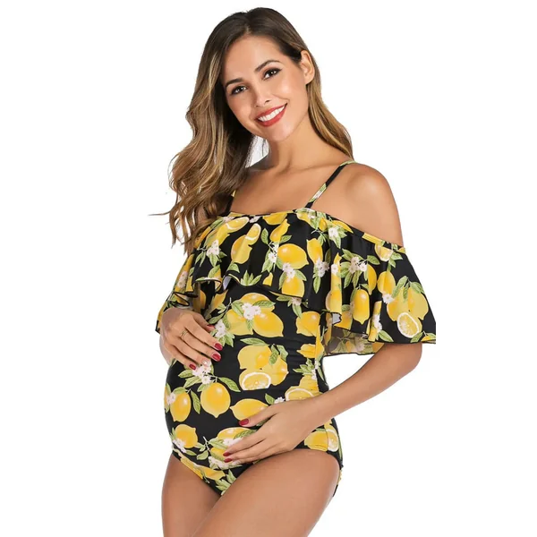 Maillot de Bain Grossesse Motif Citron