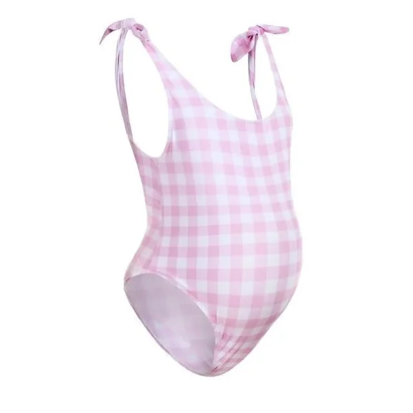 Maillot de Bain Grossesse à Carreaux Rose