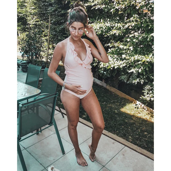Maillot de bain rose à volants - Reste T34-36