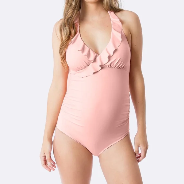 Maillot de bain rose à volants - Reste T34-36