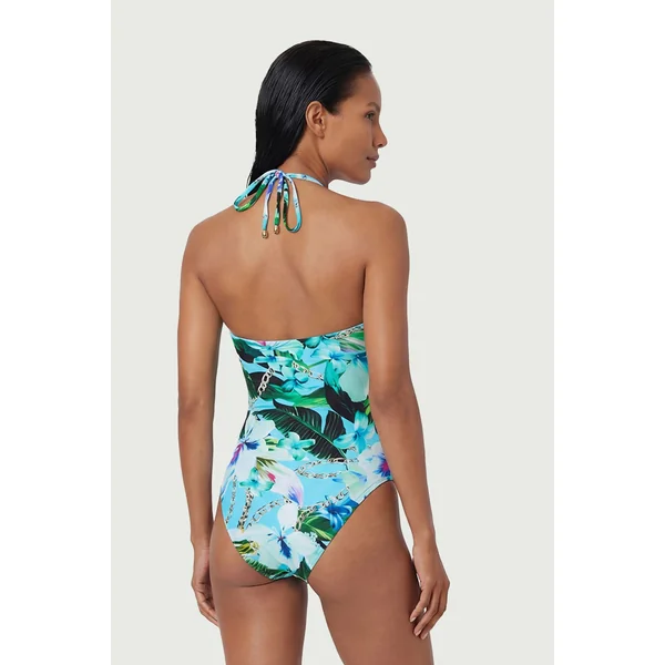 Maillot De Bain À Découpes Avec Imprimé Chaîne Et Détails De Finition Métallique