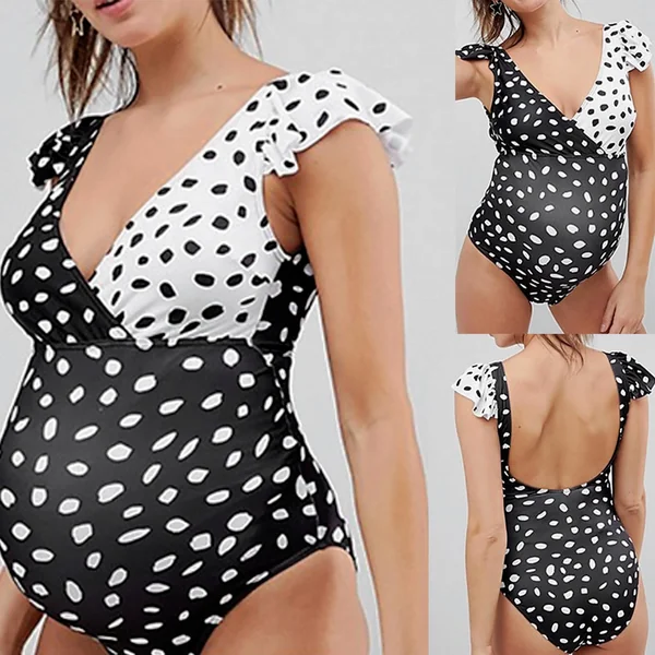 Maillot de bain à pois bicolore - Reste 38