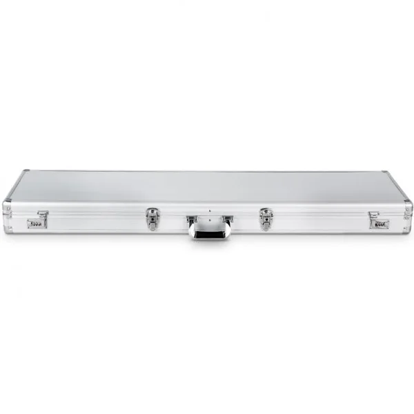 Mallette de stockage et transport en alliage d’aluminium, verrouillable, inserts en mousse, 133,5x34,5x11,5cm, Argenté