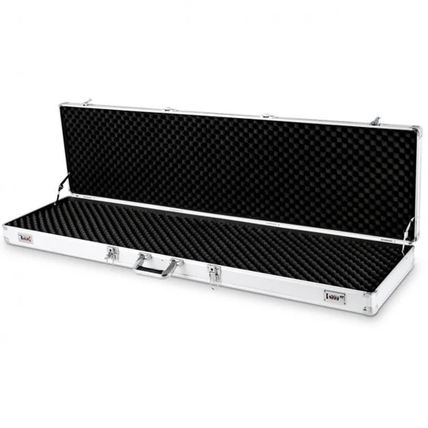 Mallette de stockage et transport en alliage d’aluminium, verrouillable, inserts en mousse, 133,5x34,5x11,5cm, Argenté