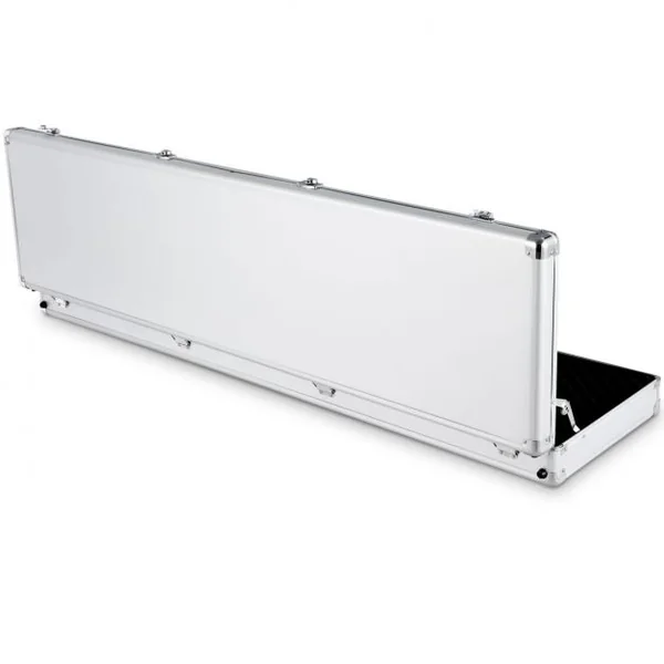 Mallette de stockage et transport en alliage d’aluminium, verrouillable, inserts en mousse, 133,5x34,5x11,5cm, Argenté