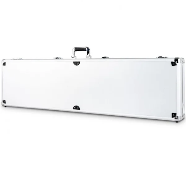 Mallette de stockage et transport en alliage d’aluminium, verrouillable, inserts en mousse, 133,5x34,5x11,5cm, Argenté