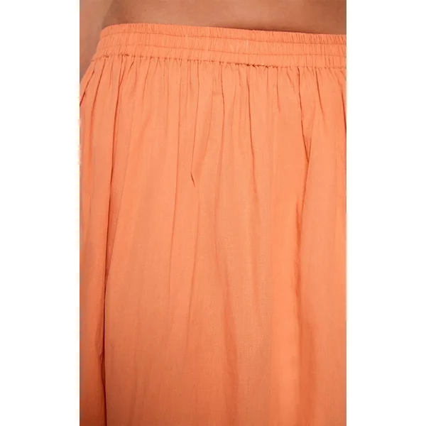 Mandarine Jupe Mi-longue En Coton Avec Détail Poches
