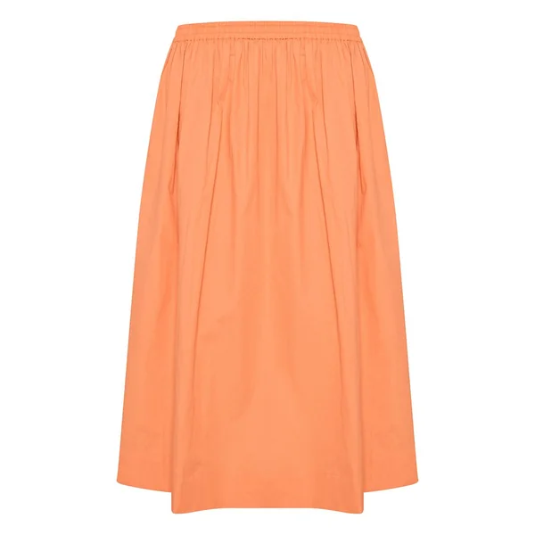 Mandarine Jupe Mi-longue En Coton Avec Détail Poches