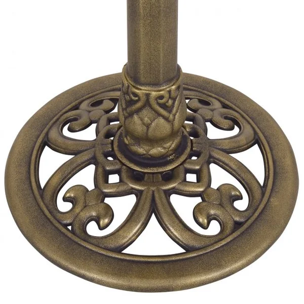 Mangeoire à oiseaux de jardin sur pied Bain d’oiseau Mangeoire sur poteau en PP Dia. 51 cm Haut 72 cm Bronze