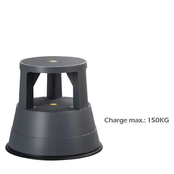 Marche pied Enfant Antidérapant avec Roulettes Verrouillable en Plastique Charge Max.150 kg Gris