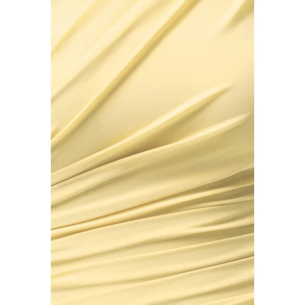 Mardi | Robe longue asymétrique citron avec fronces