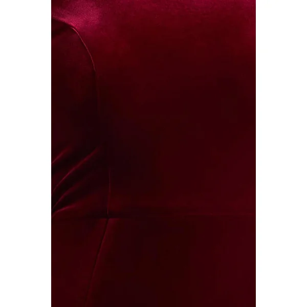 Margot | Mini-robe en velours bordeaux à encolure haute avec détail orné