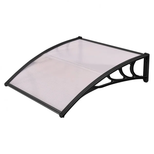 Marquise Auvent de Porte transparent auvent de porte d’entrée, en polycarbonate, entretoises modernes, 100x100cm