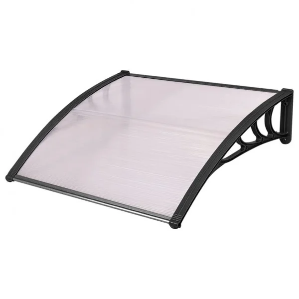 Marquise Auvent de Porte transparent auvent de porte d’entrée, en polycarbonate, entretoises modernes, 100x100cm
