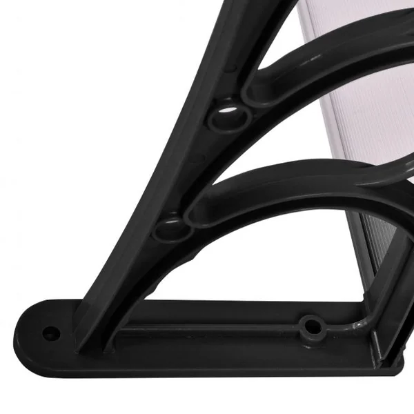 Marquise Auvent de Porte transparent auvent de porte d’entrée, en polycarbonate, entretoises modernes, 100x100cm