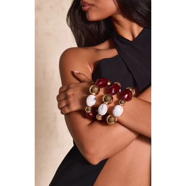 Marron Bracelet Multipack À Perles Épaisses