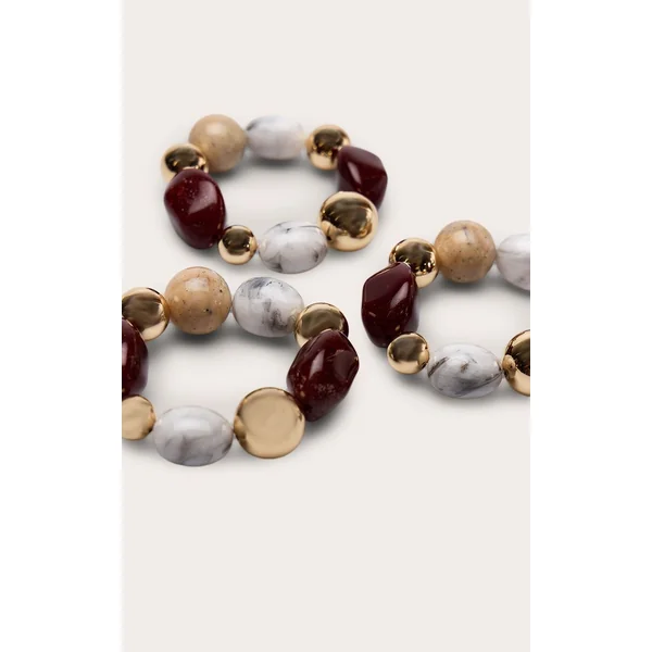 Marron Bracelet Multipack À Perles Épaisses