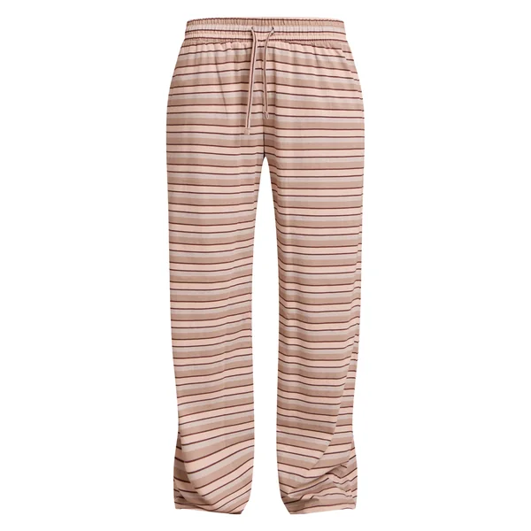 Marron Clair Pantalon Large À Rayures Avec Cordon De Serrage