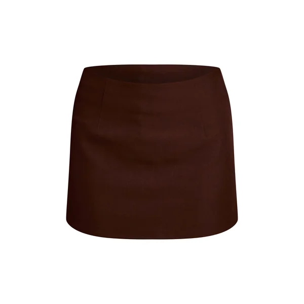 Marron Foncé Ensemble Coordonné Jupe Mini Ajustée En Tissu Tissé