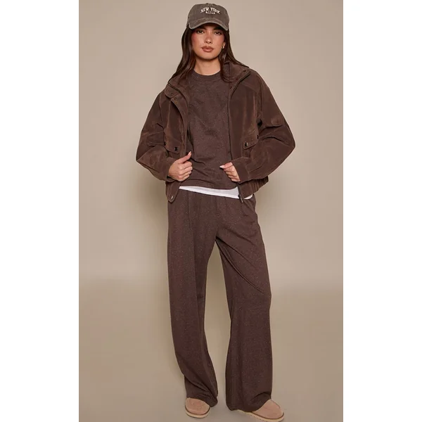 Marron Foncé Ensemble Coordonné T-shirt Moucheté