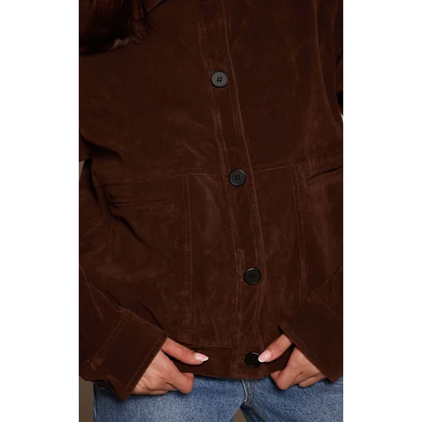Marron Foncé Veste Oversize En Synthétique