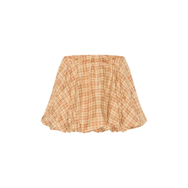 Marron Jupe Bouffante À Carreaux