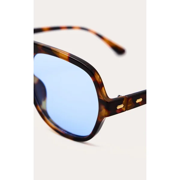 Marron Lunettes De Soleil Aviateur À Monture Plastique Et Verres Colorés