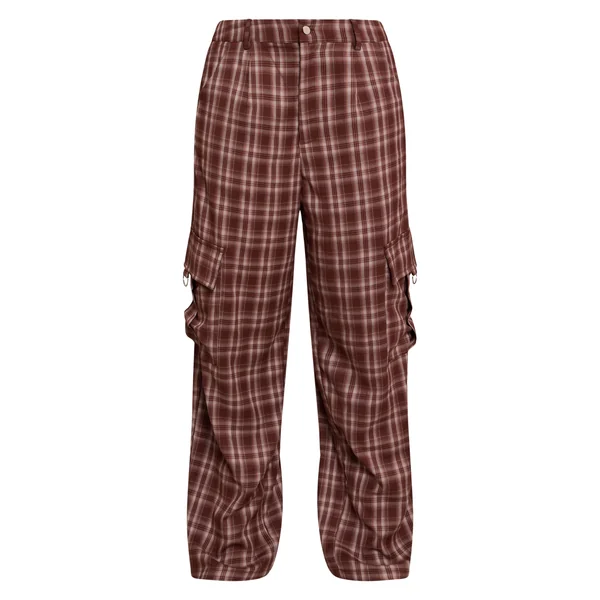 Marron Pantalon Cargo Taille Haute Jambes Larges Avec Boucles Shape