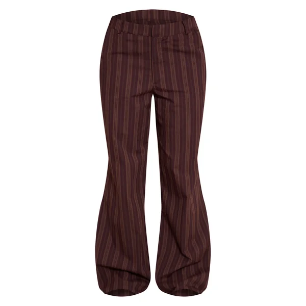 Marron Pantalon Large À Rayures Chocolat Petite