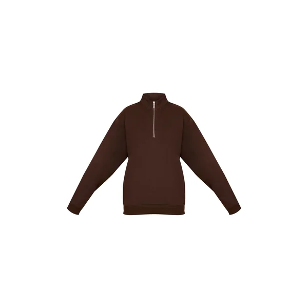 Marron Sweatshirt Espresso À Fermeture Éclair Quart