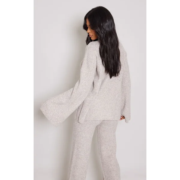Marron Synthétiquell Oversize En Maille Côtelée Luxe Tall