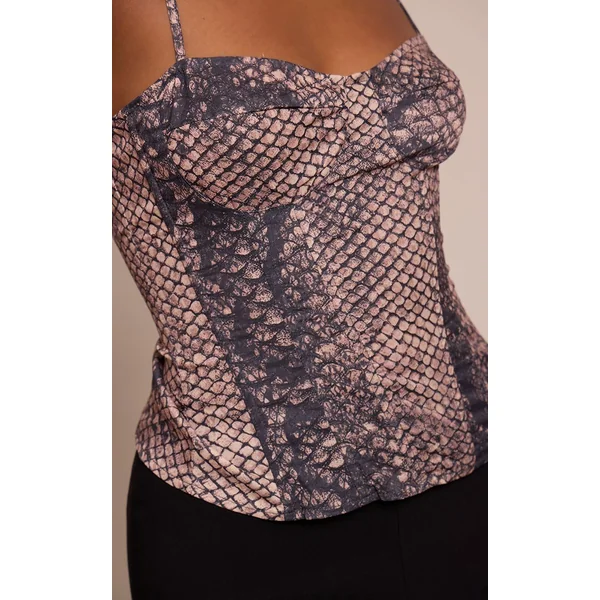 Marron Top Corset Structuré