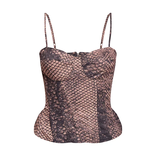 Marron Top Corset Structuré