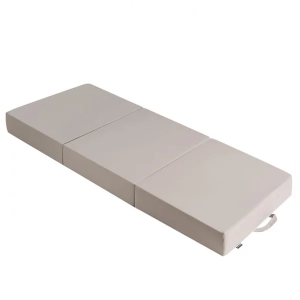 Matelas 1 Personne Pliant Futon Pouf d'Epaisseur 15CM avec Housse Amovible en Mousse Tissu Poncé 195x75x15cm Gris