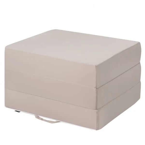 Matelas 1 Personne Pliant Futon Pouf d'Epaisseur 15CM avec Housse Amovible en Mousse Tissu Poncé 195x75x15cm Gris