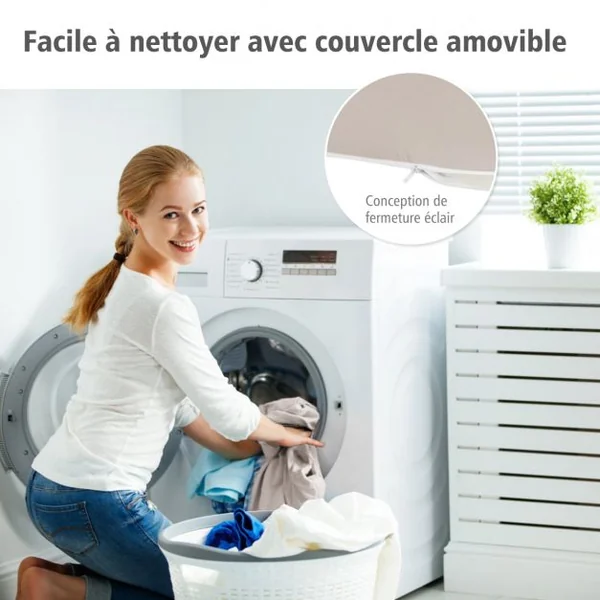 Matelas 1 Personne Pliant Futon Pouf d'Epaisseur 15CM avec Housse Amovible en Mousse Tissu Poncé 195x75x15cm Gris