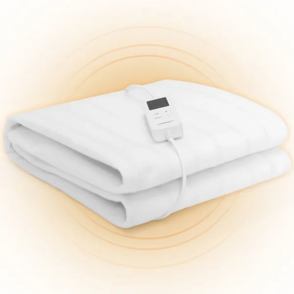 Matelas chauffant Housse de matelas électrique matelassé avec 4 niveaux de chauffage et minuterie de 12h protection contre la surchauffe 150 x 80 cm