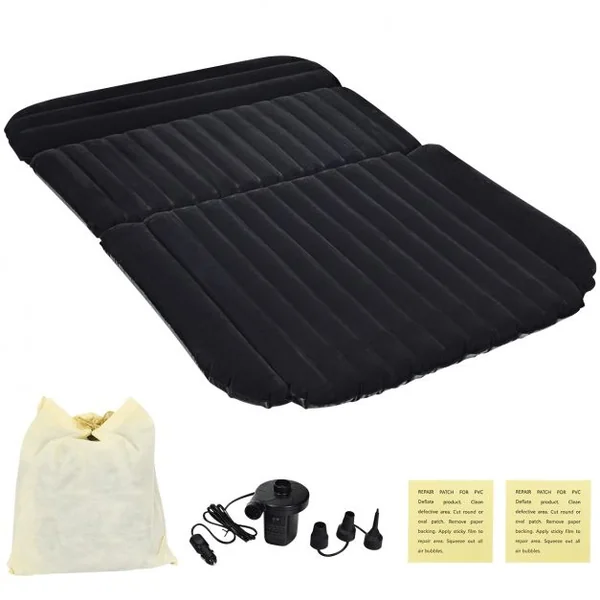 Matelas Gonflable pour Voiture Lit Gonflable Pliant avec le Souffleur 12V 40W Capacité Max. 300 KG 180x128x 12cm Noir