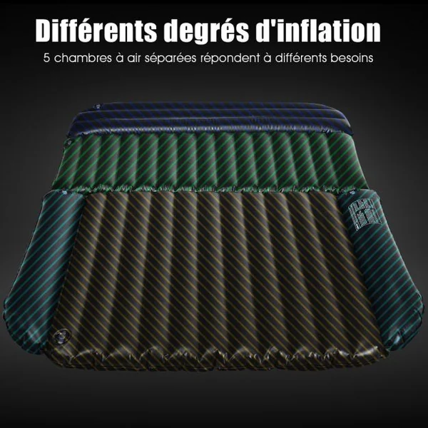 Matelas Gonflable pour Voiture Lit Gonflable Pliant avec le Souffleur 12V 40W Capacité Max. 300 KG 180x128x 12cm Noir