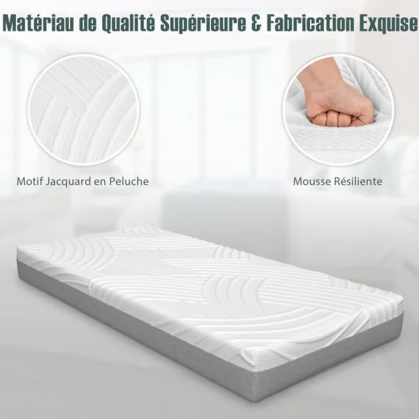 Matelas pour Sommier Électrique 92x200x20CM Relaxation Matelas en Mousse à Mémoire de Gel pour lit Simple(matelas seulement)