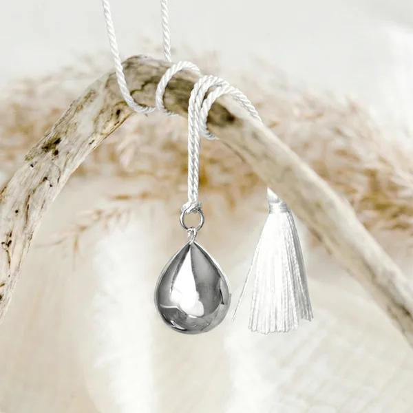 Maternity bola necklace, satin teardrop