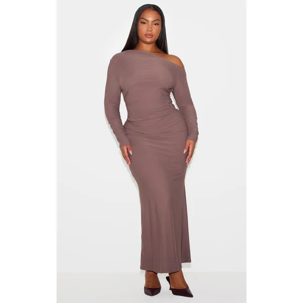 Mauve Jupe Longue À Panneaux Asymétriques Toucher Doux