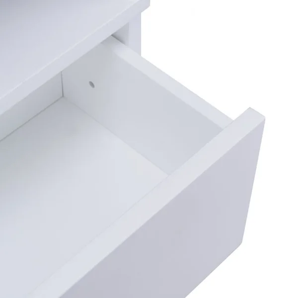Meuble colonne de salle de bain armoire de salle de bain colonne avec 3 étagères MDF 1 porte persienne et un tiroir