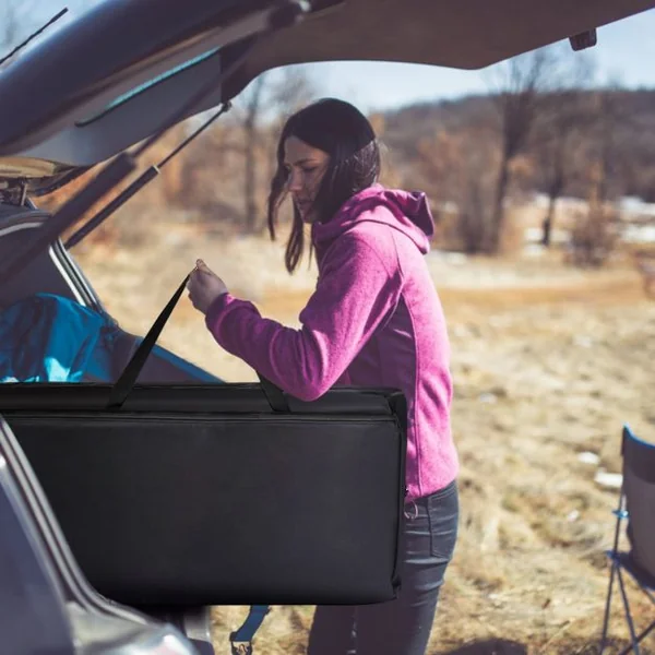 Meuble de Camping de Rangement en Polyester avec 6 Compartiments Cadre en Aluminium 96x49x80cm