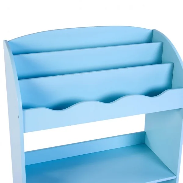 Meuble Enfant de Rangement Jouets/Livres Bleu 3 Etagère