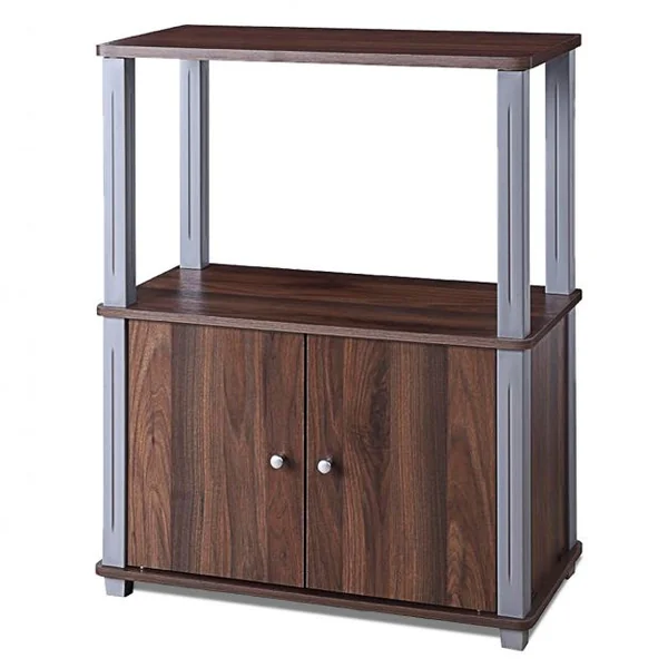 Meuble Tv avec 1 Étagère Ouverte et 1 Armoire à Porte Meuble de Rangement en Mdf 60x295x745cm Brun