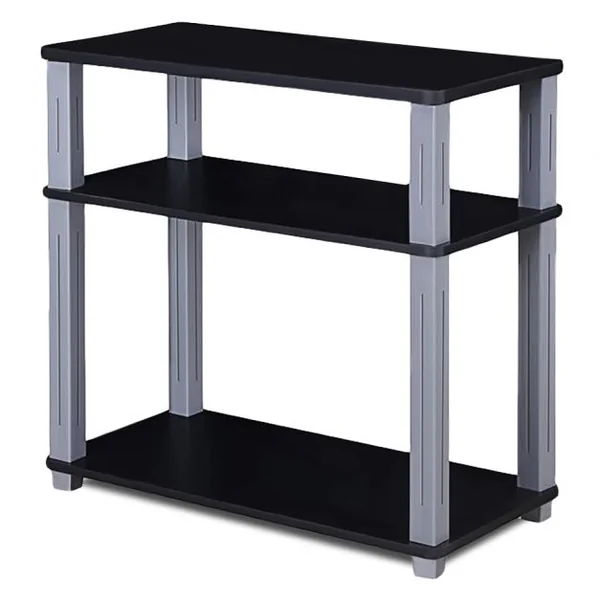 Meuble TV en Bois Étagère Ouverte de Rangement 60 x 29,5 x 56,85 cm Noir