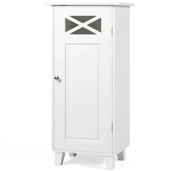 Meuble WC / Armoire de Salle de Bain avec 3 Tablettes de Rangement en MDF de Haute Qualité 38 x 30 x 81 cm Blanc