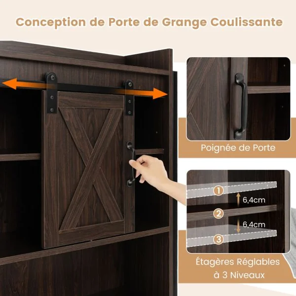 Meuble WC au-Dessus des Toilettes Meuble de Rangement de Salle de Bain à 4 Niveaux avec Étagère Réglable Porte-Papier Style Industriel Brun foncé