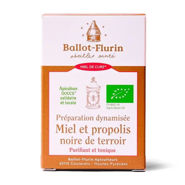 Miel de cure - Préparation dynamisée à la propolis noire 125g